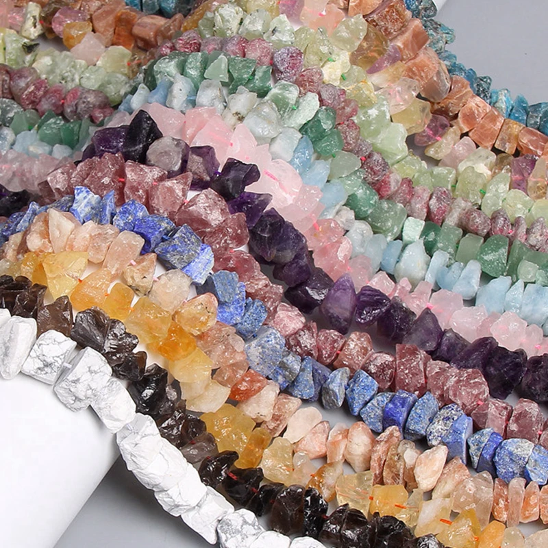 10-13mm Natural Irregular Freeform Raw Fluorit Stone Nugget Beads Amethysts Crystal Minerals Quartz Bead Diy Jewelry Making 7.5