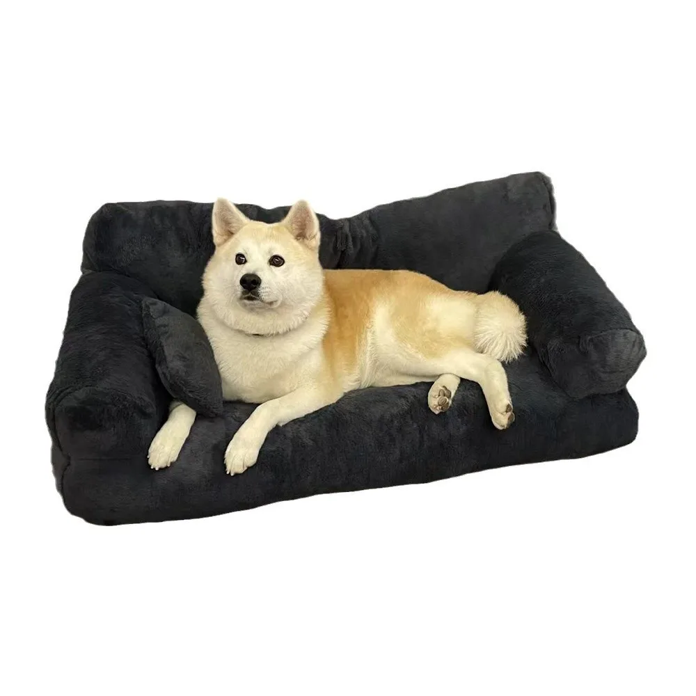 Modern Rabbit Plush Pet Sofa Bed Thickened Fabric Cushion Comfortable Universal for Cat Wholesale for Home Office Living Room