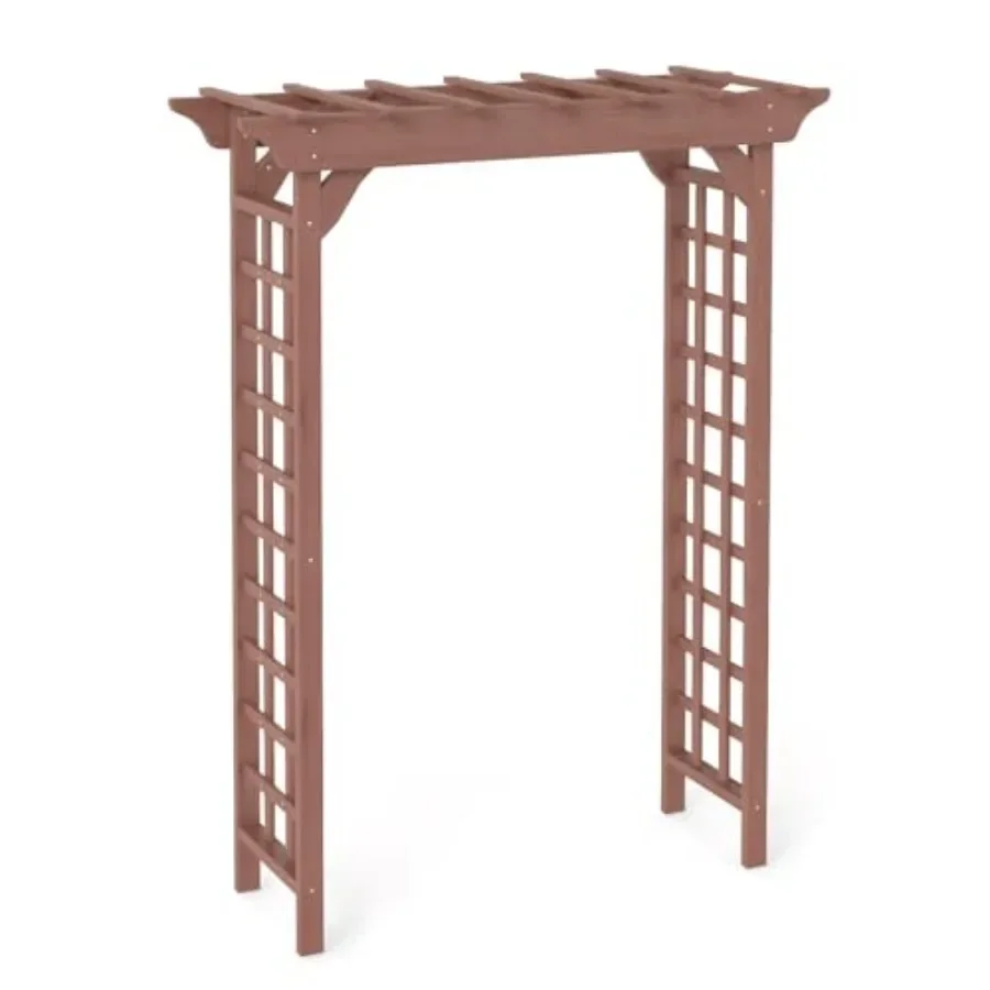 Wooden Arbor Arch Trellis for Wedding Garden Decor, Natural Wood Tone, Sturdy Rustic Design, 85''H
