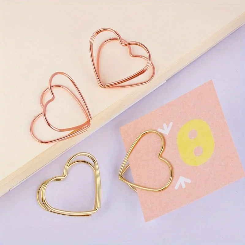 10pcs Double Heart Shape Metal Memo Holder Table Placecard Holder Photo Clip Card Stand Wedding Banquet Heart Message Holder