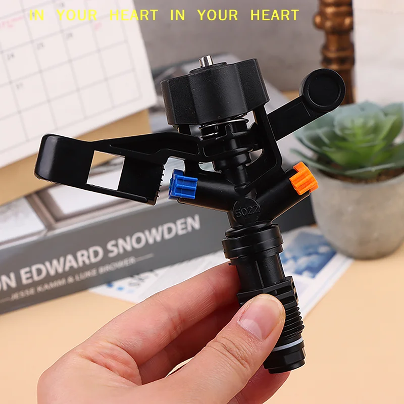 【X】Lawn Irrigation Rotating Sprinkler 360 Degrees Auto-rotate Two Holes Water Spray Head Garden Yard Watering Sprinkler Nozzle