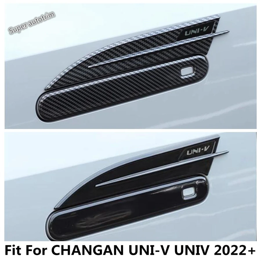 

Car Door Handle Bowl Frame Decoration Cover Trim Auto Black / Carbon Fiber Style Accessories For CHANGAN UNI-V UNIV 2022 2023