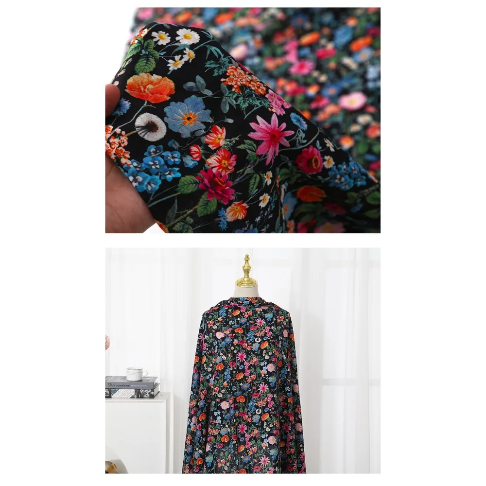 

Цветочная парча, хлопковая ткань с цифровым принтом, дизайнерское шитье ручной работы, Cheongsam Qipao, модное платье Telas Para Costura, материал