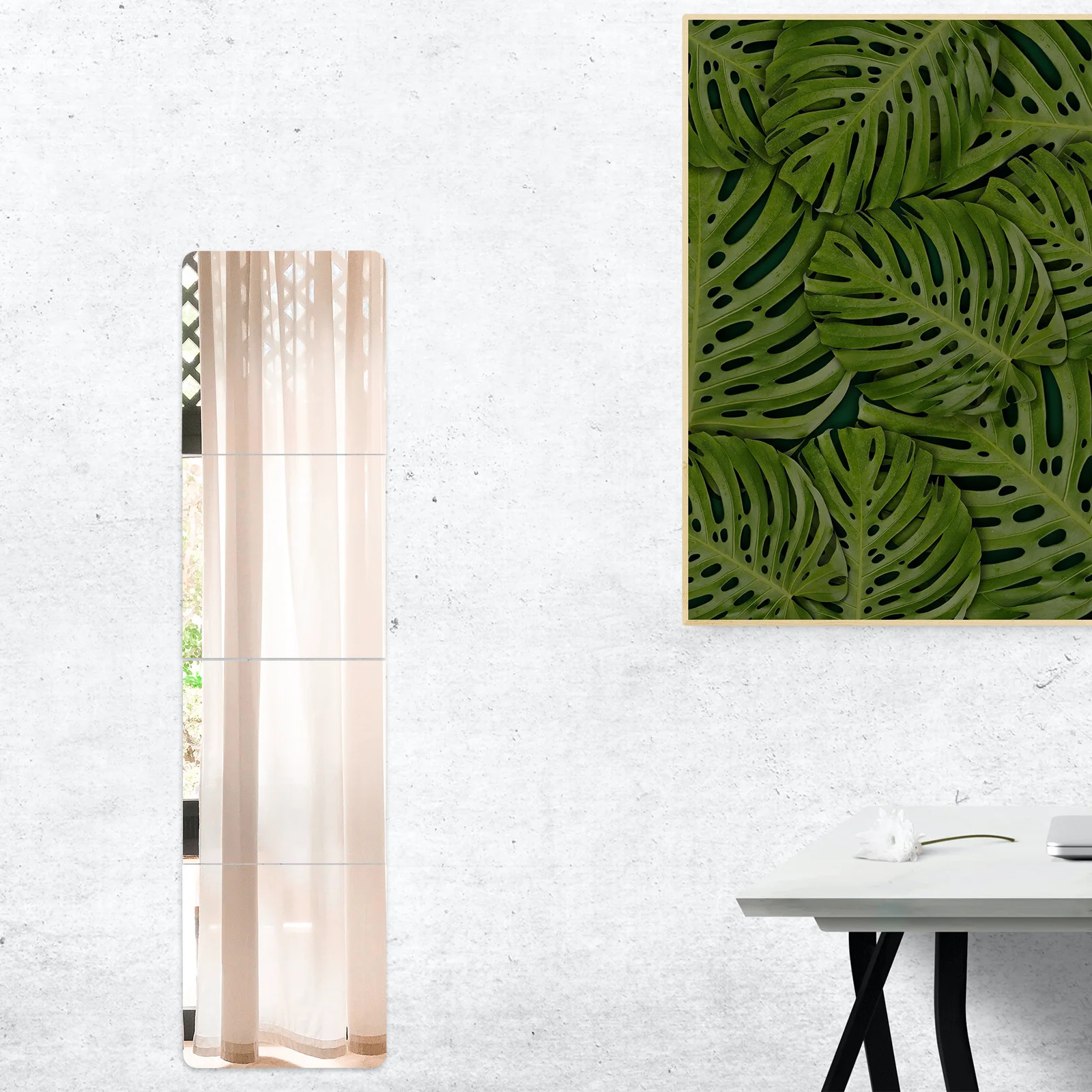 

1Set Full Length Wall Mirror Design Stable High Definition for Home Business Bedroom Living Room Gym