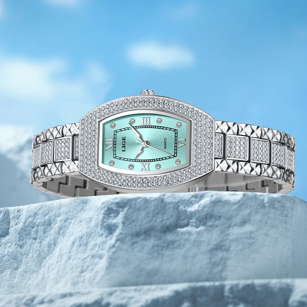 ساعة LIGE الأنيقة للنساء بتصميم أصلي كاجوال بسوار للسيدات ساعة يد فاخرة مقاومة للماء كوارتز للسيدات