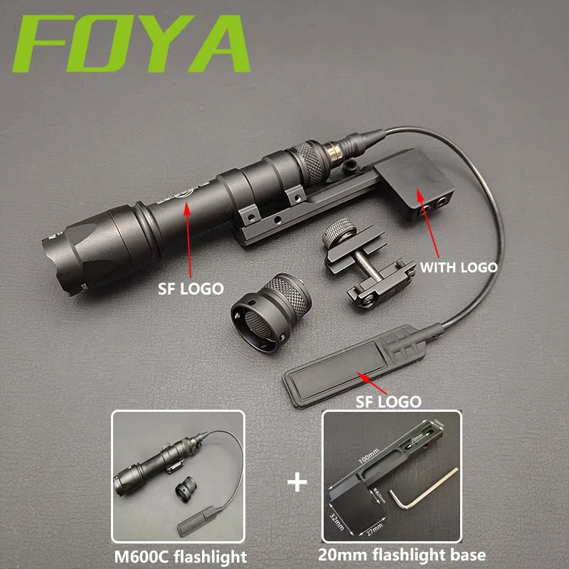 Airsoft SF M600 M600C M300C M300A Scout Flashlight LED 600LM Tatical Hunting Gun Weapon Light High Lumen  Pressure Switch