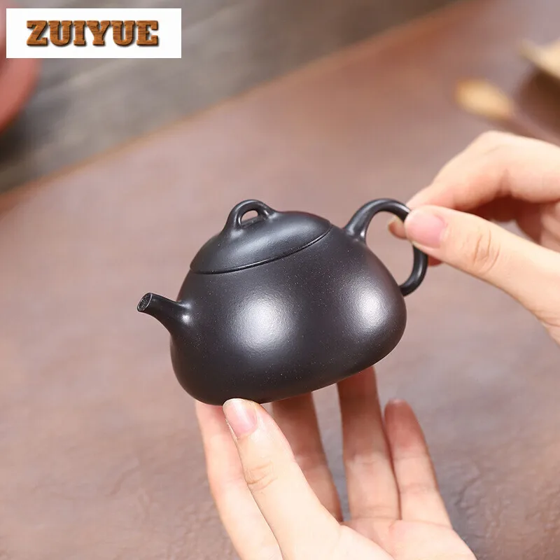 

120ML Luxury Yixing Purple Clay Teapots Handmade Pot Raw Ore Black Mud Tea Making Kettle with Filter Zisha Teaset Drinkware Gift