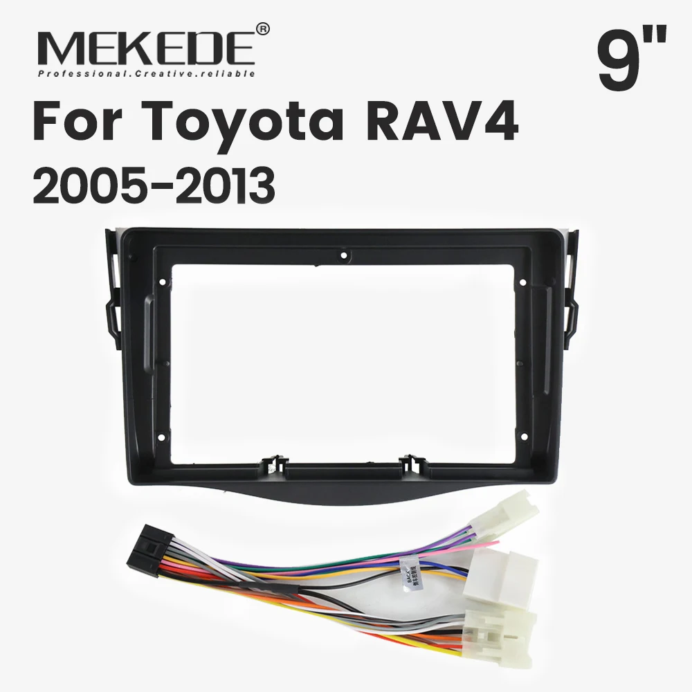 MEKEDE Multimedia Machine Frame Car Radio Bezel Frame Dashboard Mounting Panel Frame Cable Harness For Toyota RAV4 2005-2013