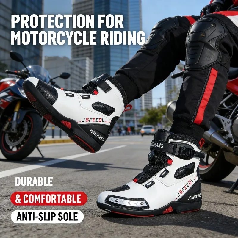 

Waterproof Motorcycle Riding Boots for Men Women Four Season Motocross Off-Road Racing Moto Touring Riding Shoes Gear