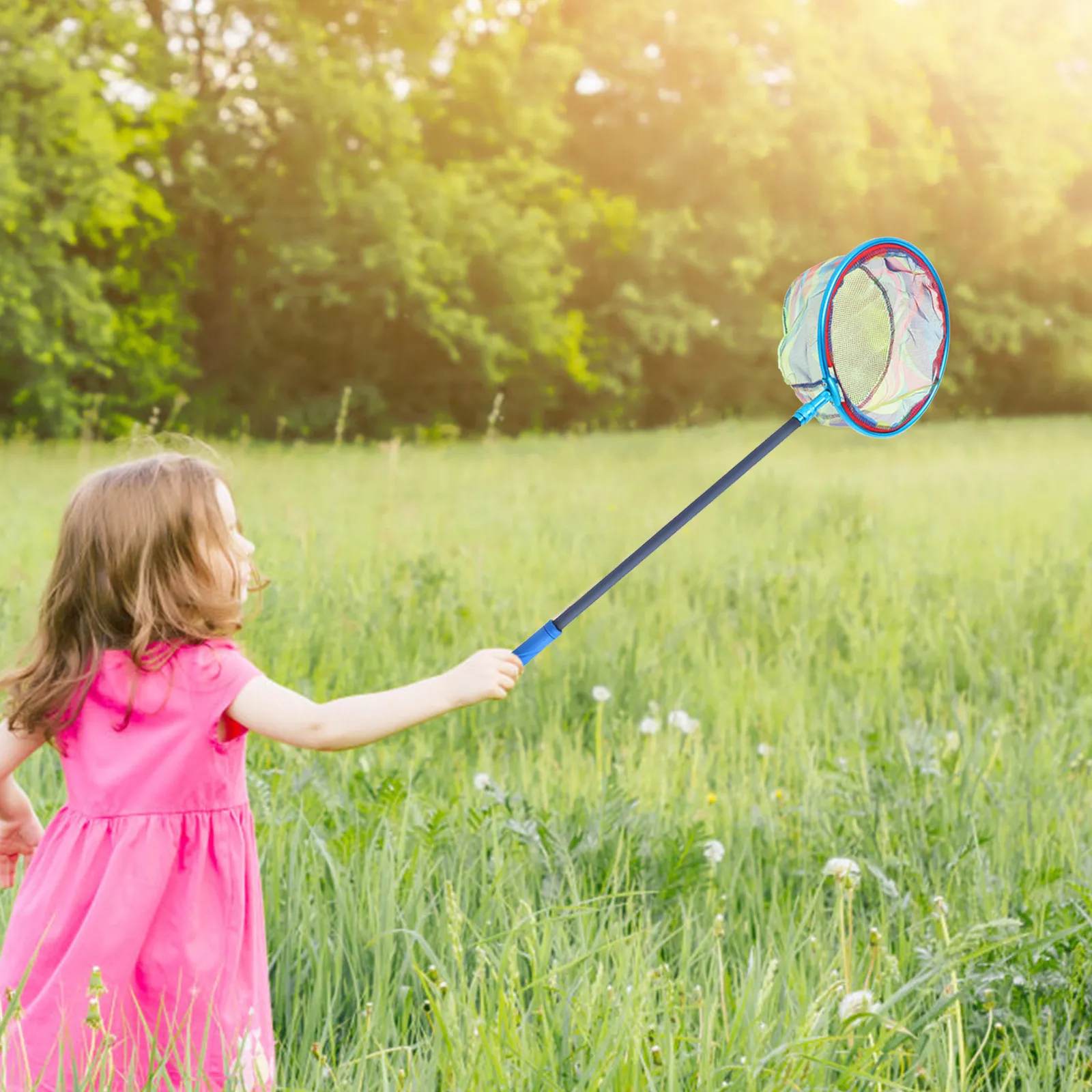

Набор из 1 комплекта: Детская телескопическая сеть для ловли рыбы, компактная и легкая конструкция для кемпинга на природе, рыбалки на пруду, сеть для захвата рыбы
