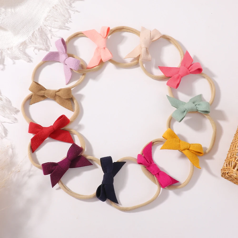 

60Pcs Cotton Bows Headband Set Elastic Nylon Elastic Band for Baby Girls Newborn Kids Cute Hair Accessories