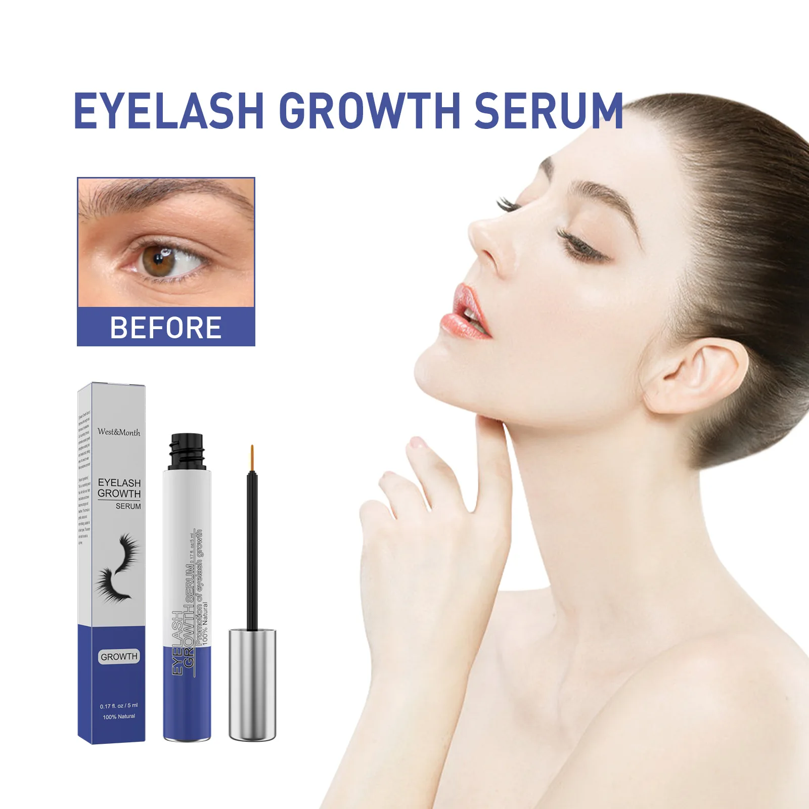 

West & Month Eyelashe Essence Eyelash Curling Eyelash Thick Long Eyebrows Natural Moisturizing Beautiful Eyelashe Essence