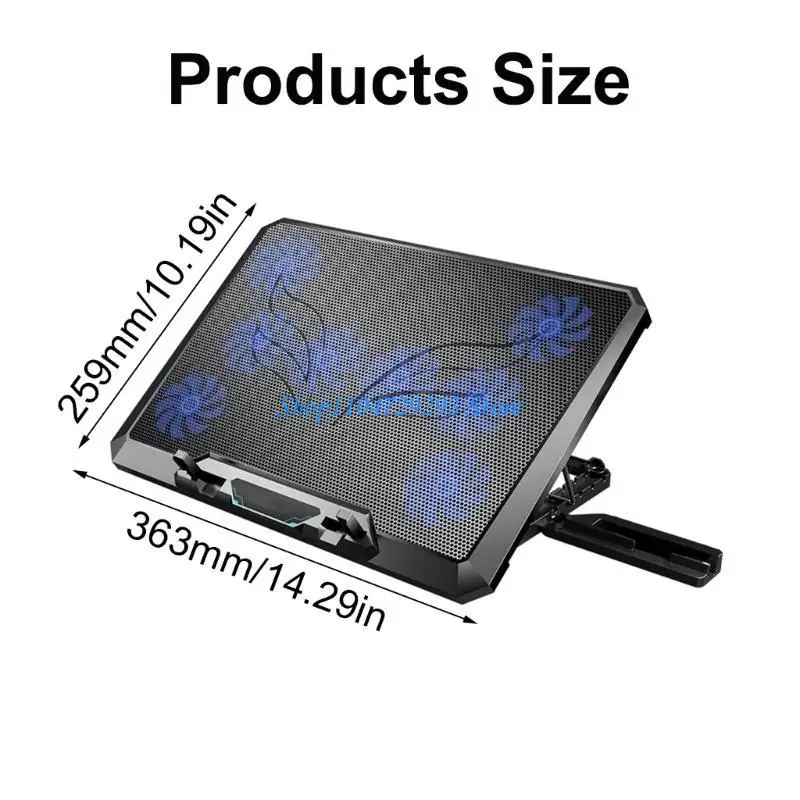 Quiet Gaming Laptop Cooling Pad with 8 Quiet Phone Stand for Extended Play