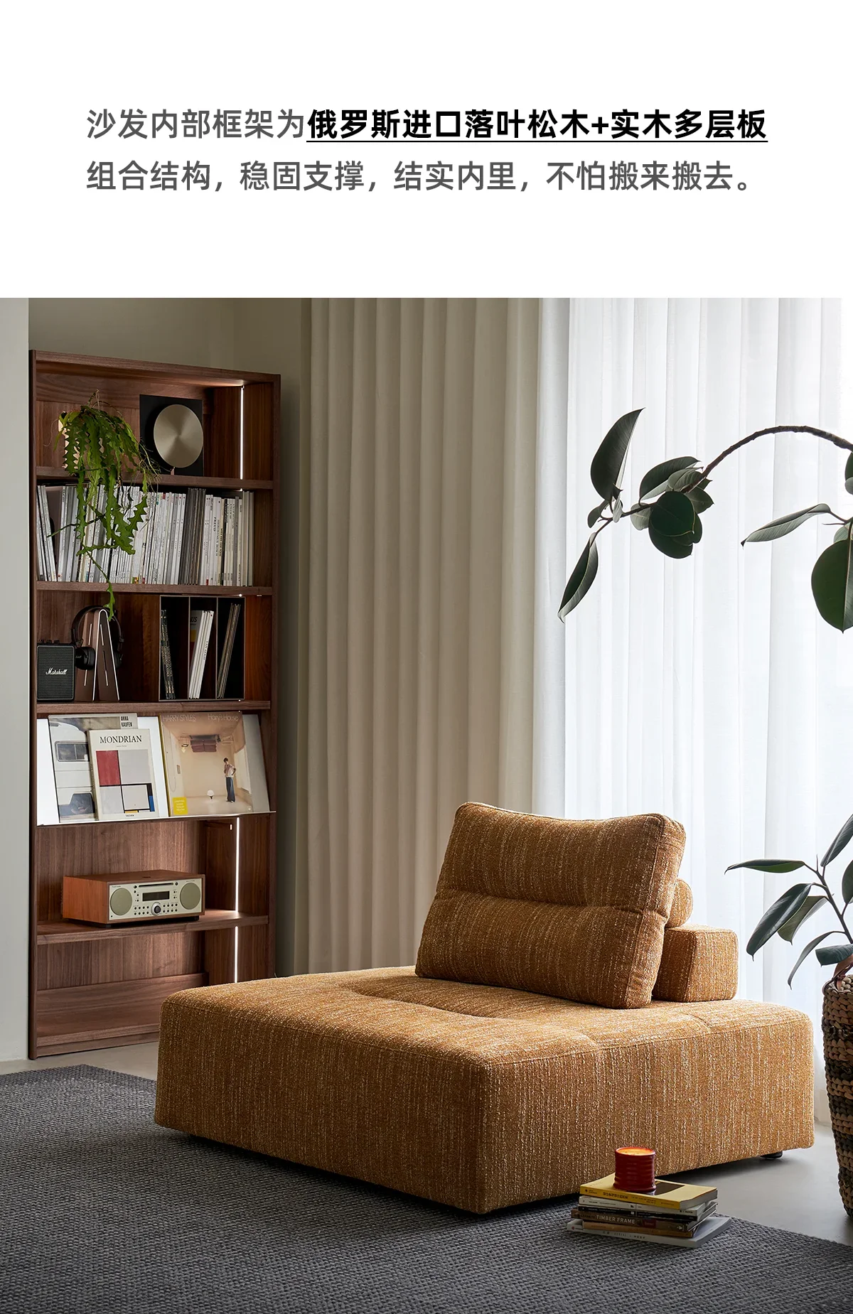 Cube fabric sofa wabi-sabi wind creative combination module small apartment living room straight row three people Z
