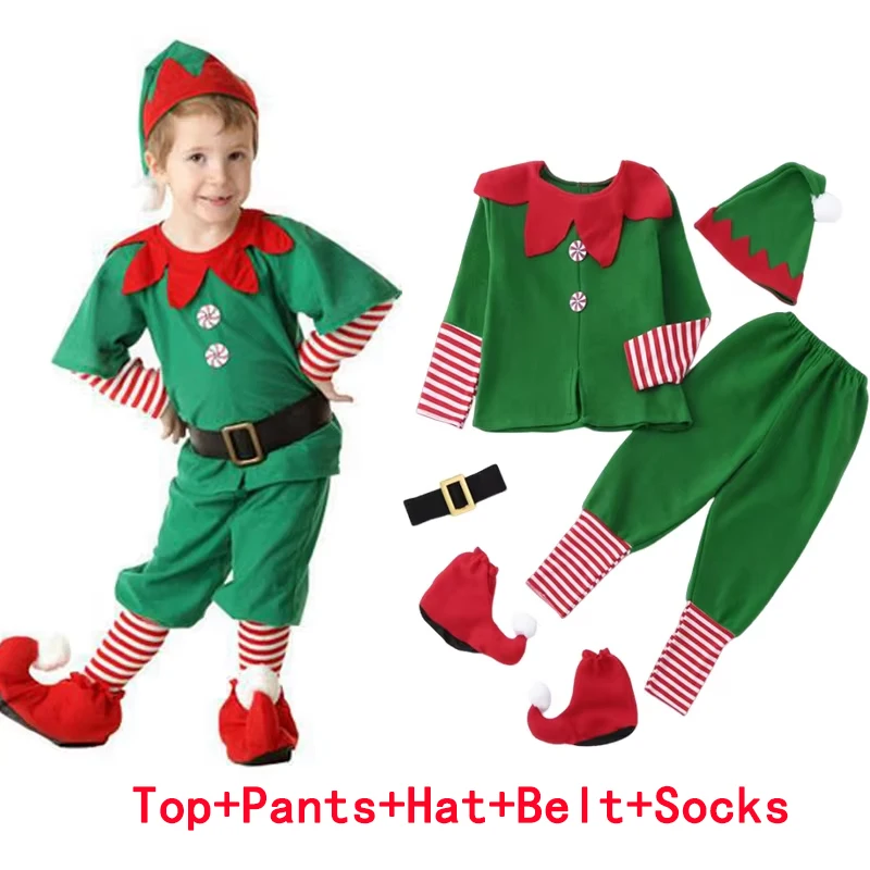 Año nuevo niños Santa Claus niño bebé rojo ropa de Navidad fiesta vestido rojo conjunto para niños disfraz de Navidad conjunto de Papá Noel