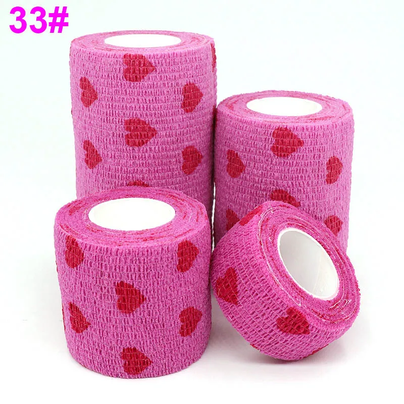 COYOCO Printed Self Elastic Adhesive Athletic Tape Wraps 2.5cm Sports Colorful Bandage for Tattooing Finger Joint Knee Pet