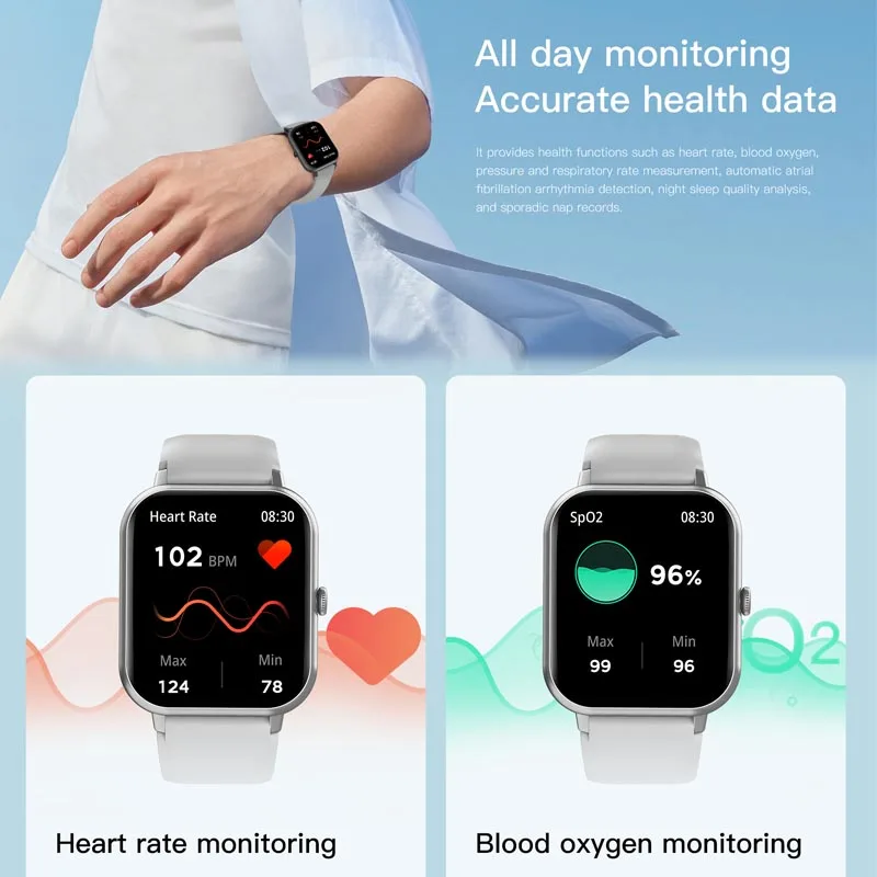 치베어 스마트워치 남성용 HD 블루투스 통화 스포츠 피트니스 트래커 시계 GPS 트랙 건강 모니터 패션 남성 스마트워치 2025 신제품