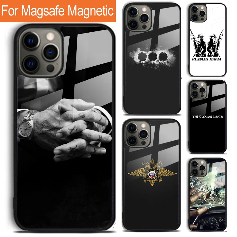 Russian Mafia Phone Case For iPhone 16 15 14 13 12 11 Pro Max Plus Magsafe Magnetic Wireless Charging Cover