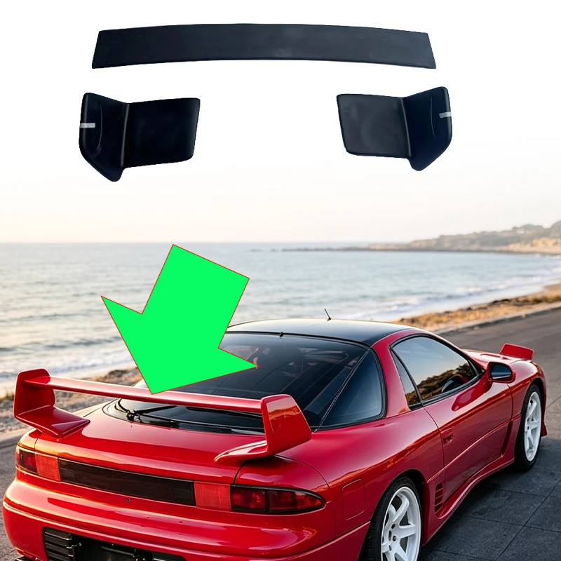 Carbon Fiber High Rear Spoiler Wing For Mitsubishi GT3000 VR4 1994‑1999 Car Exterior Body Kit Downforce Aerodynamic Modification