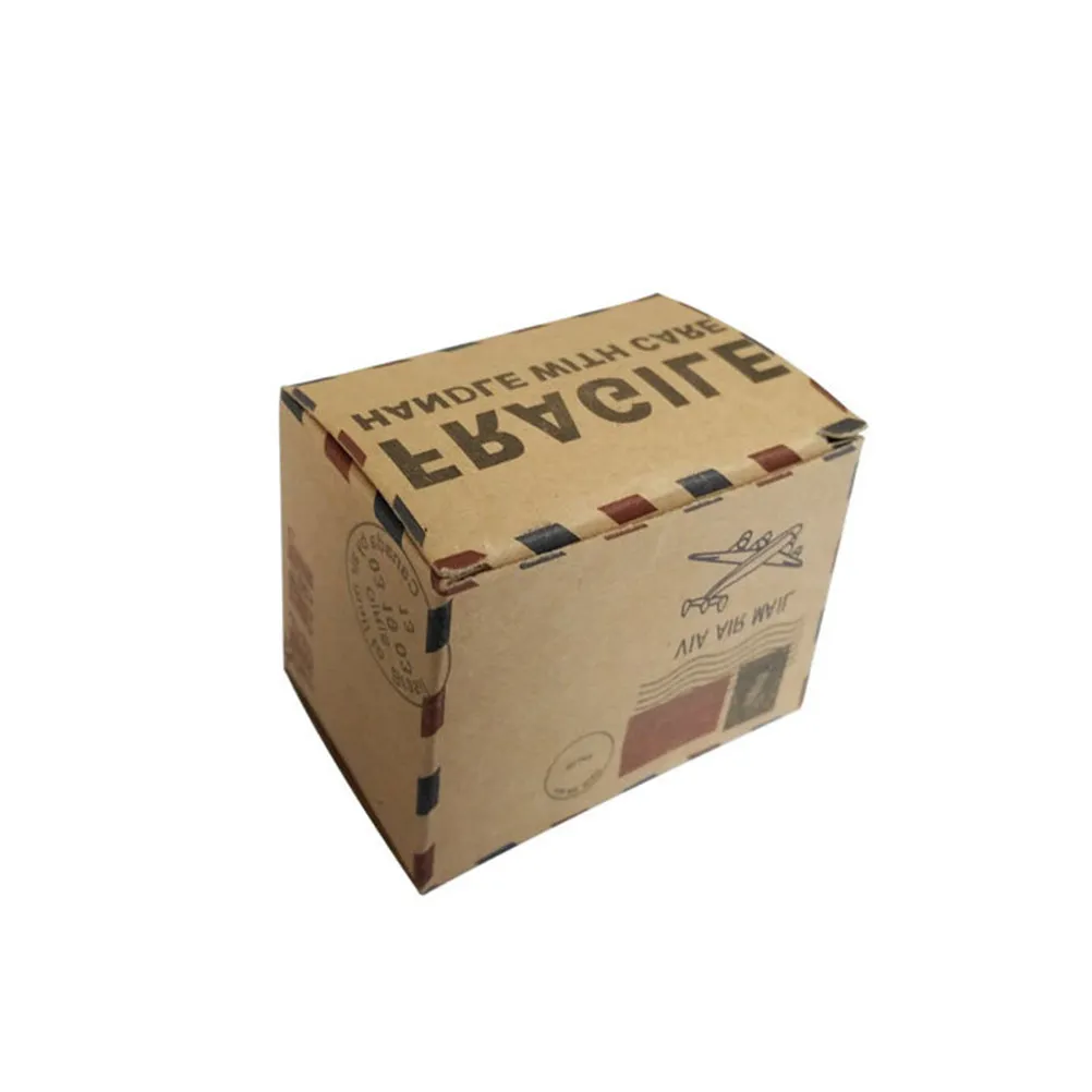 40Pcs Vintage Kraft Paper Mail Box Craft Candy Gift Box for Wedding Favors Birthday Party Storage Chocolate Crafts Decor