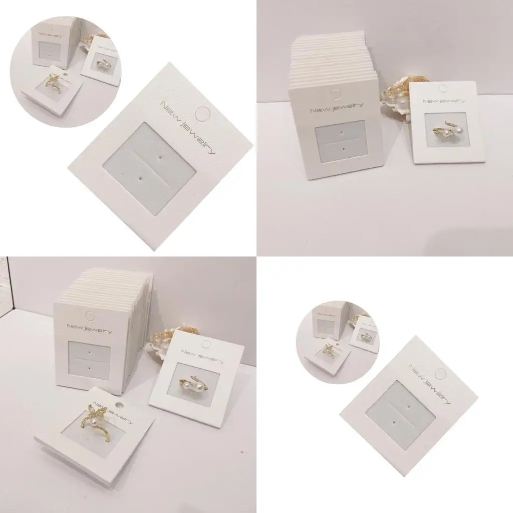 

652F Set of 100 Elegant Single Sponge Rings Holder Card Rings Display Card Rings Packaging Card for Wedding and Travel Use