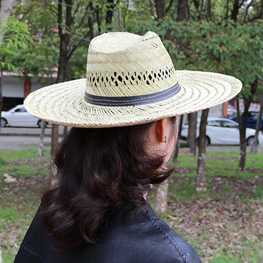 

Summer Straw Wide Brim Breathable Sun for Beach Outdoor Lightweight Durable Handmade Bucket Hat for Men Women Quick Dry Anti