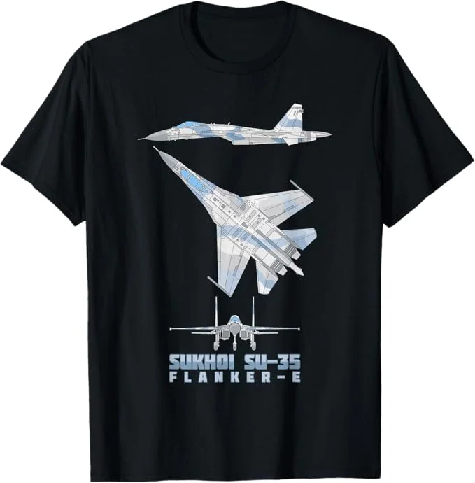 Funny Sukhoi Su-34 Fullback Fighter Jet Graphic Men's T Shirt Tee Women Summer Spring Novelty Oversized Humor Streetwear Top