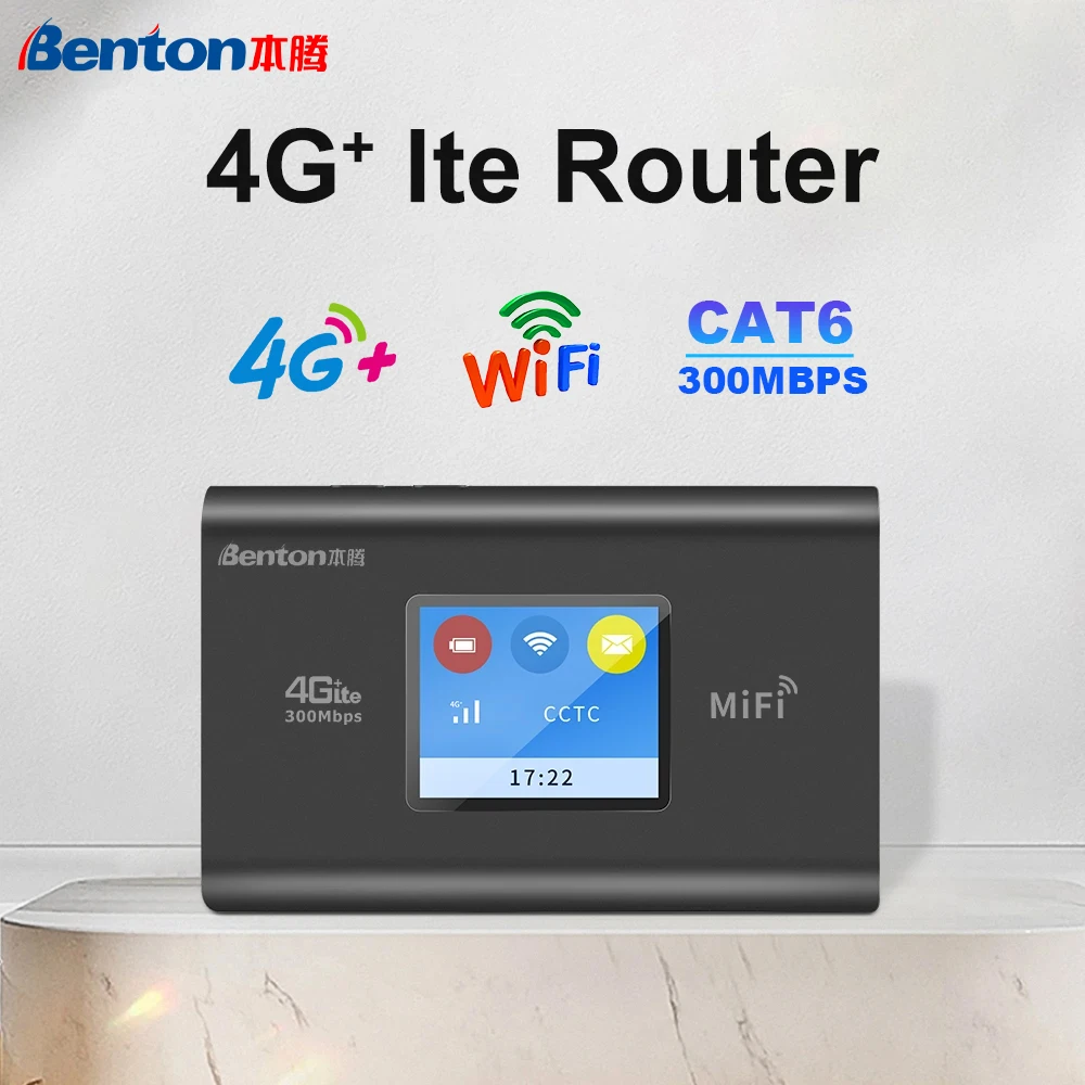 Benton M100 Desbloquear 4G Cat6 Router, 300Mbps, 3000mAh Bateria, 3000mAh