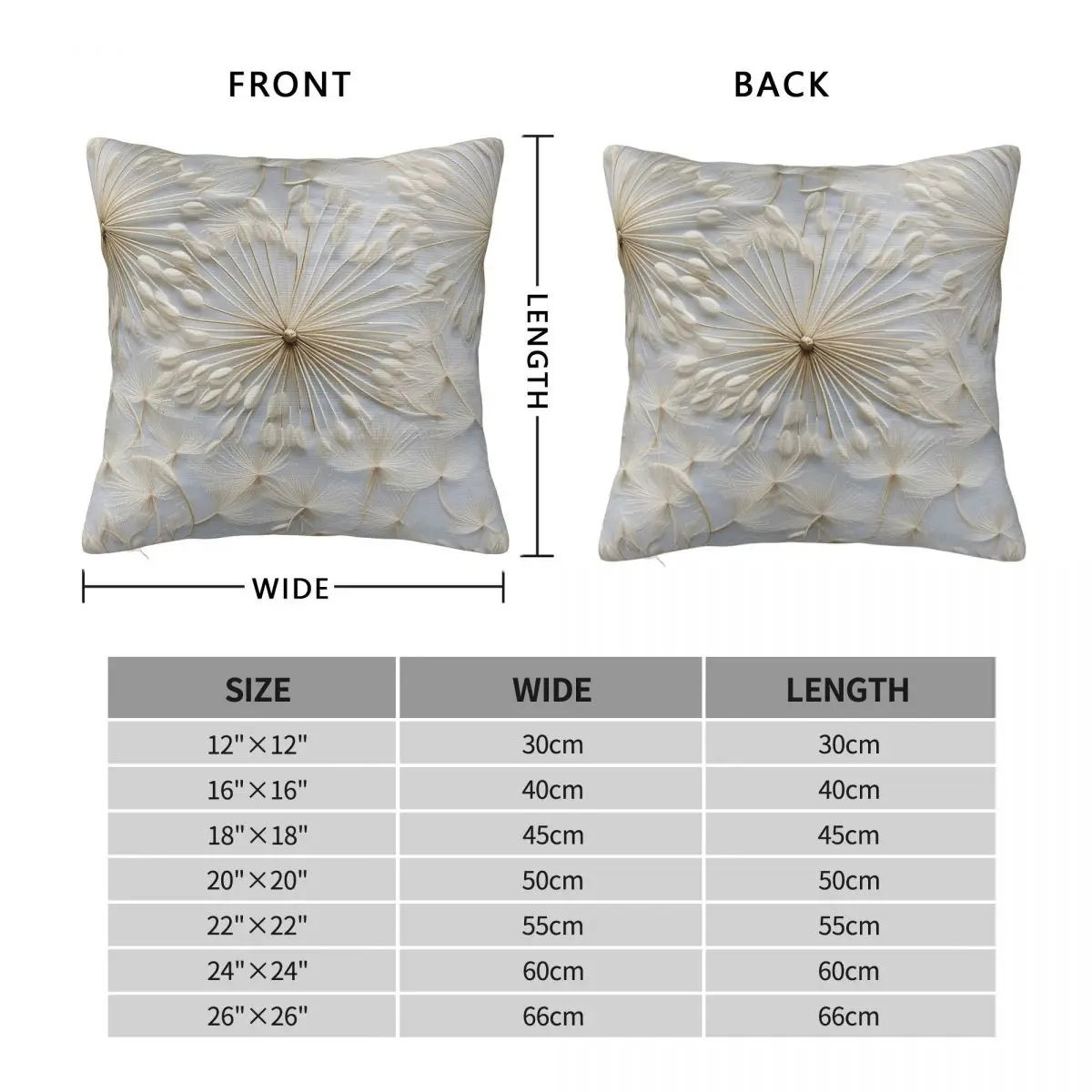 Dandelion Seeds Square Pillowcase Polyester Linen Velvet Creative Zip Decorative Throw Pillow Case Sofa Seater Cushion Cover