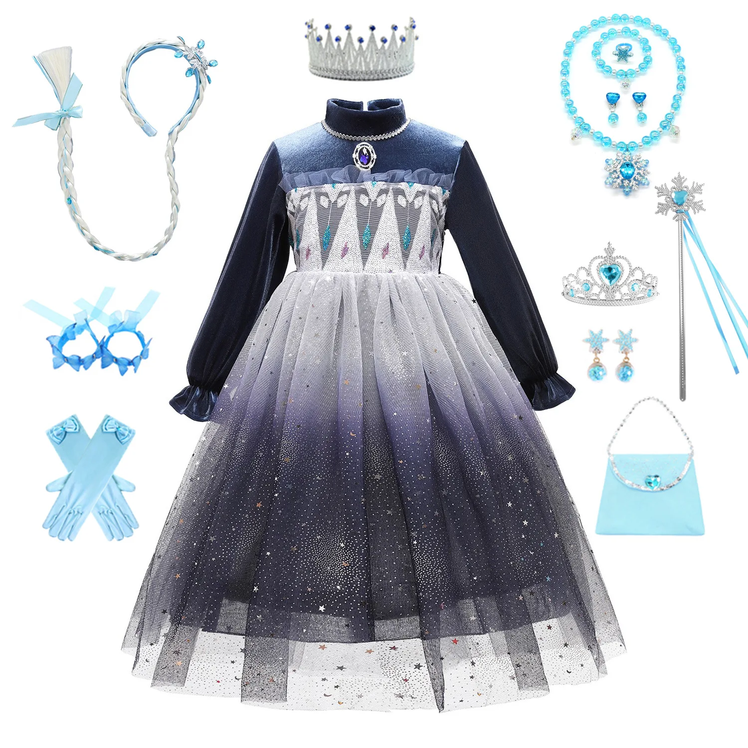 

HXCMall Little Girls Movie Princess Frozen Elsa Birthday Party Cosplay Halloween Easter Dress