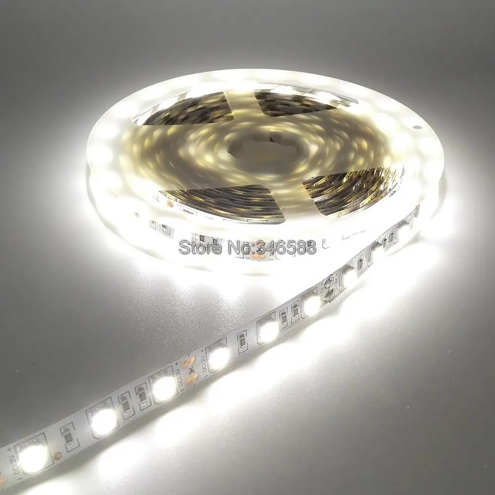 

12V 24VDC 5m 5050 SMD 60LEDs/m 300LEDs Flexible LED Strip Cool Warm Neutral White Red Green Blue IP20 IP65 IP67 IP68 Waterproof