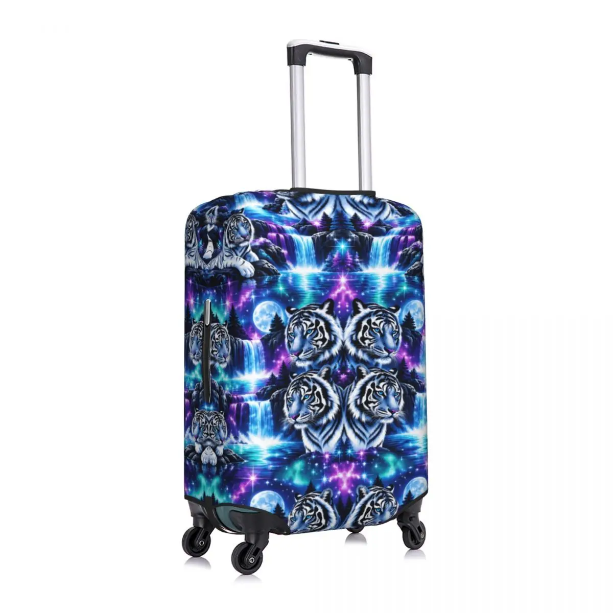 Tiger Patterned Suitcase Cover Vacation Flat 2d Digital Printing Fun Luggage Case Cruise Trip Protector