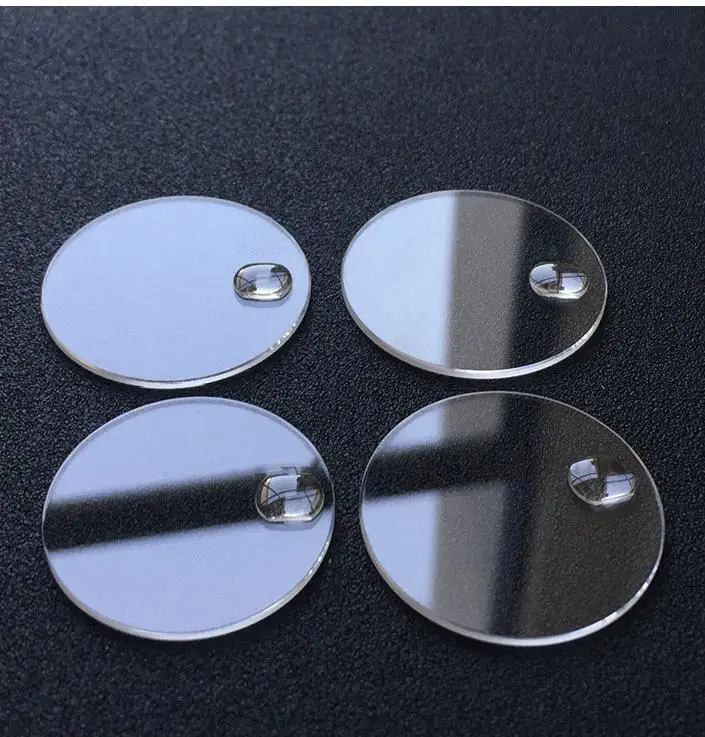 2.5mm Thick Date Window Watch Glass Round Flat Mineral Timepiece Crystal with Bubble Magnifier 25mm-36mm Diameter YZC886