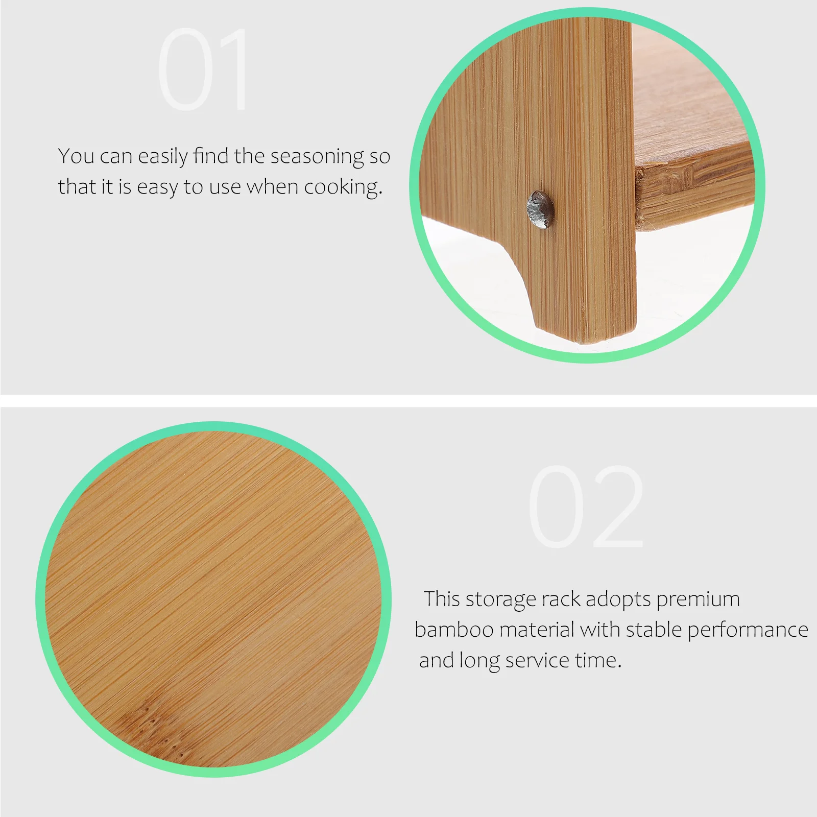 

1Pcs Seasoning Jars Storage Rack Bamboo Four-Hole Kitchen Spice Bottle Holder Organizer Shelf Counter Organizer