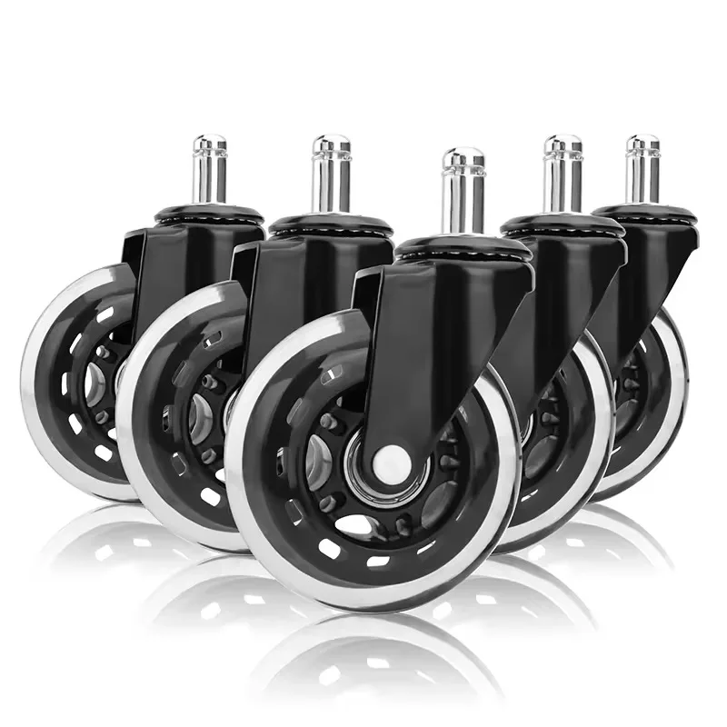 Office Chair Caster Wheels Heavy Duty Soft PU Rubber Safe for Hardwood Carpet Tile Floors  Generally Applicable to Office Wheels