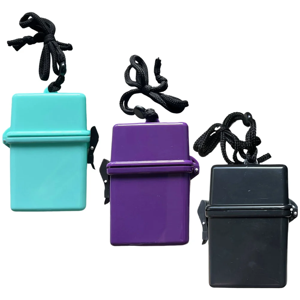 

3 Pcs Lanyard Waterproof Box Lanyards for Men Cigarette Case Plastic Holder Rope Storage Man Home Decorative