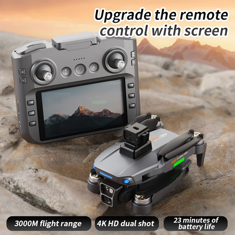 2025 Novo drone com câmera HD GPS 720P de nível profissional B8S-GPS com controle remoto de tela grande de 4,5 polegadas