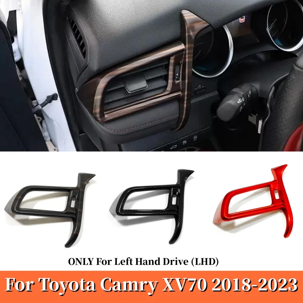 

ABS Plastic Chrome Interior Left Side Air Vent AC Outlet Frame Cover Molding Trim For Toyota Camry 70 XV70 2018-2023 Accessories