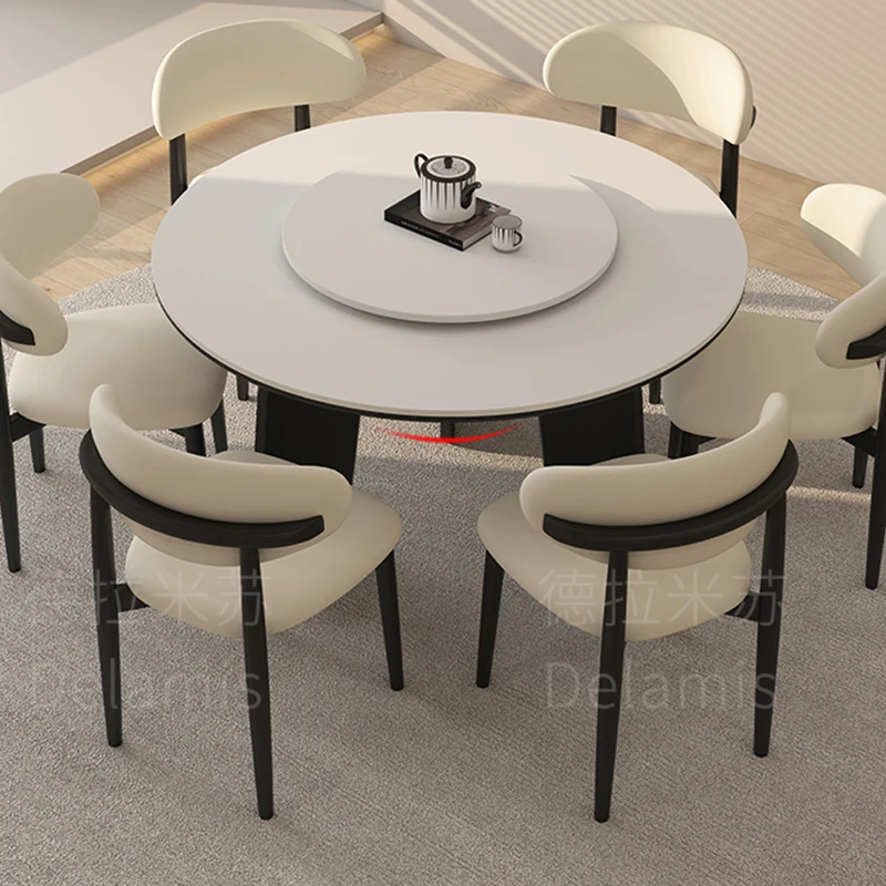 طاولة طعام فاخرة على الأرض قطعة مركزية صغيرة الطراز لغرفة المطبخ طاولة طعام بتصميم حديث أثاث صالون موبليس الاسكندنافي المدمج #4