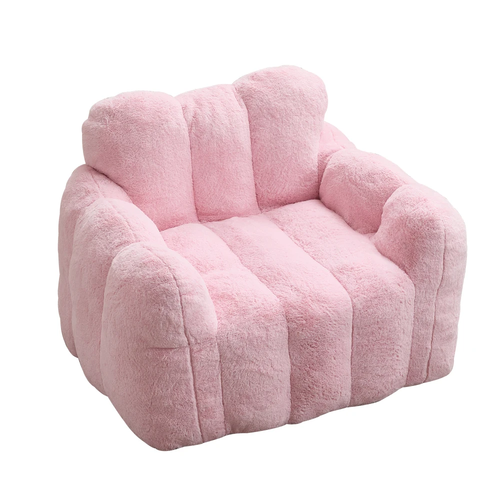

Lotus Type Compression Adult Bean Bag Sofa: Pull Ring, Easy Move, No Install, Fit Home, Pink