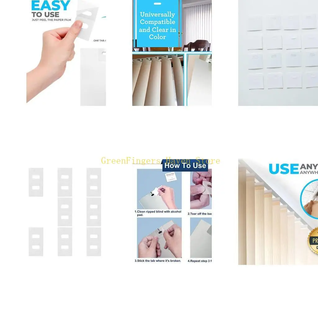 

F68D Ремонтный комплект для вертикальных жалюзи с 10 прозрачными крепежными выступами. Легко устанавливается. Заплатки для для