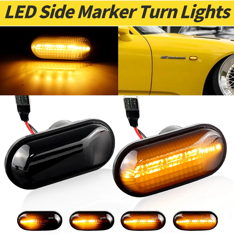 2Pcs LED Dynamic Fender Side Marker Light Turn Signal Lamps For Honda S2000 Prelude CRX Civic OEM#:33801S2AJ02 Car Accessories