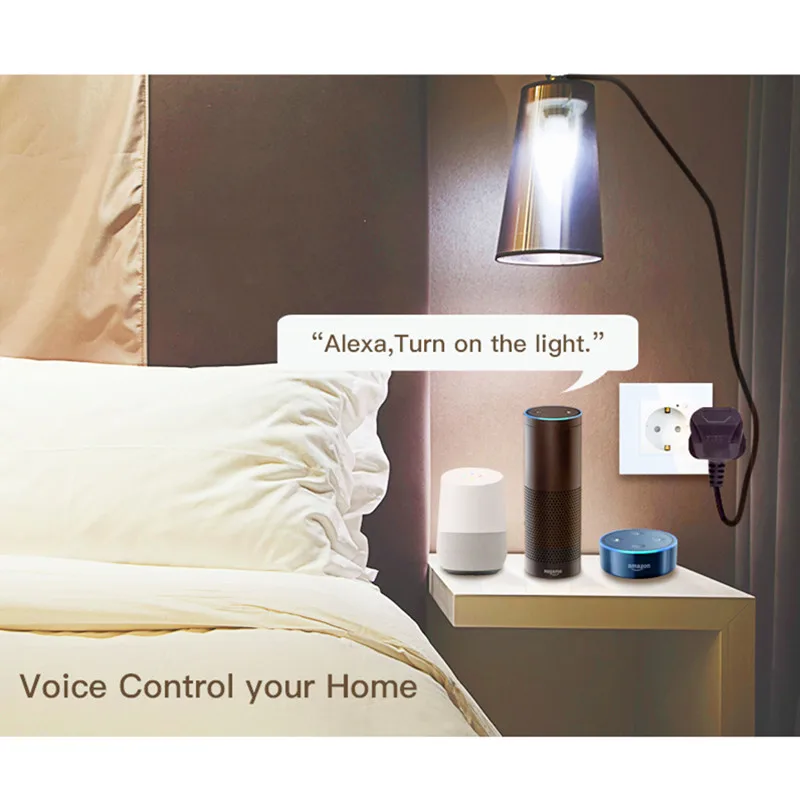 Smart Wall Socket EU 16A Wifi Power Plug 100V-240V Outlet Tuya Google Alexa APP Voice Control Electric Power Monitor