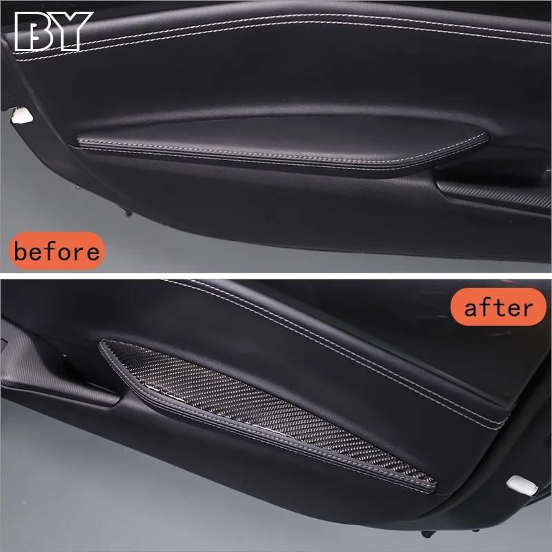 For Mazda MX-5 2016-2023 Soft Carbon Fiber Car Interior Door Armrest Panel Sticker Decorative Trim Cover Car Accessories