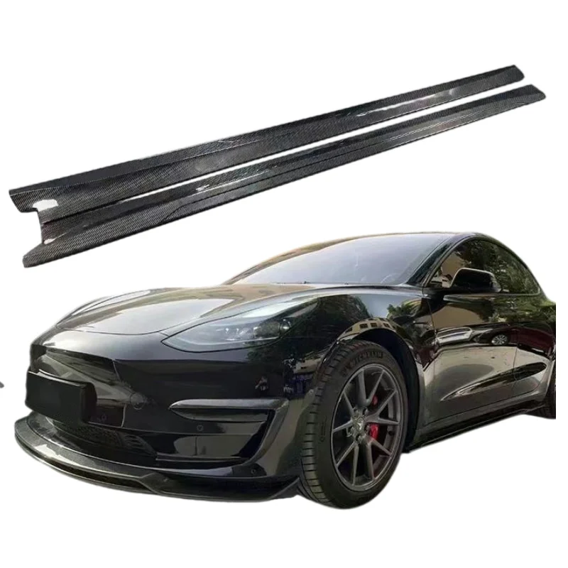 

Car Accessories ART style Carbon fiber Side skirts For Tesla Model 3 2018