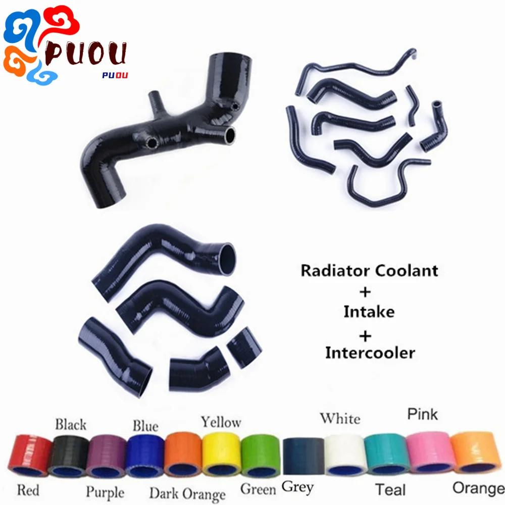

For 00-06 Audi A3/S3/TT MK1 1.8T 225PS Radiator Coolant&Intake&Intercoole Silicone Hoses Kit
