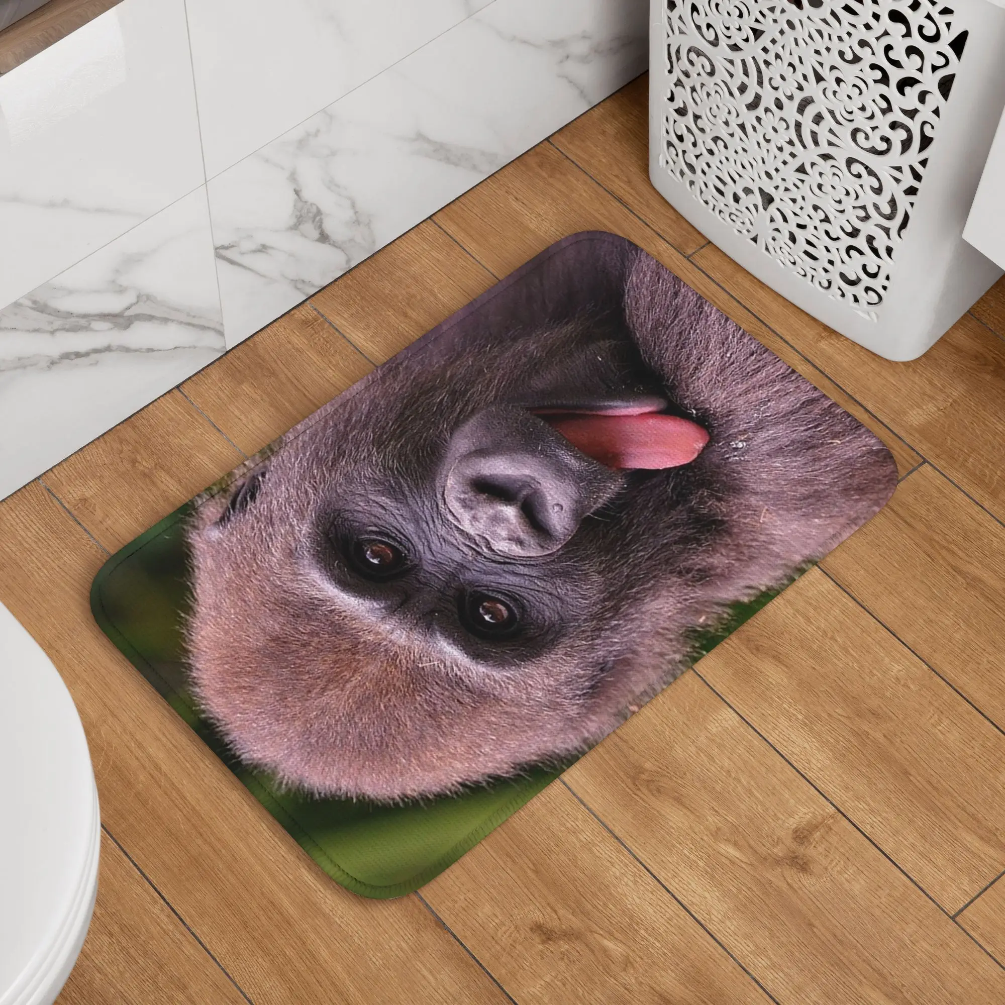 Gorilla Cubs Close-Up Face Print Doormat Dust-proo Carpet Rug Kitchen Entrance Home Floor Mat for Bedroom Footpad Mats
