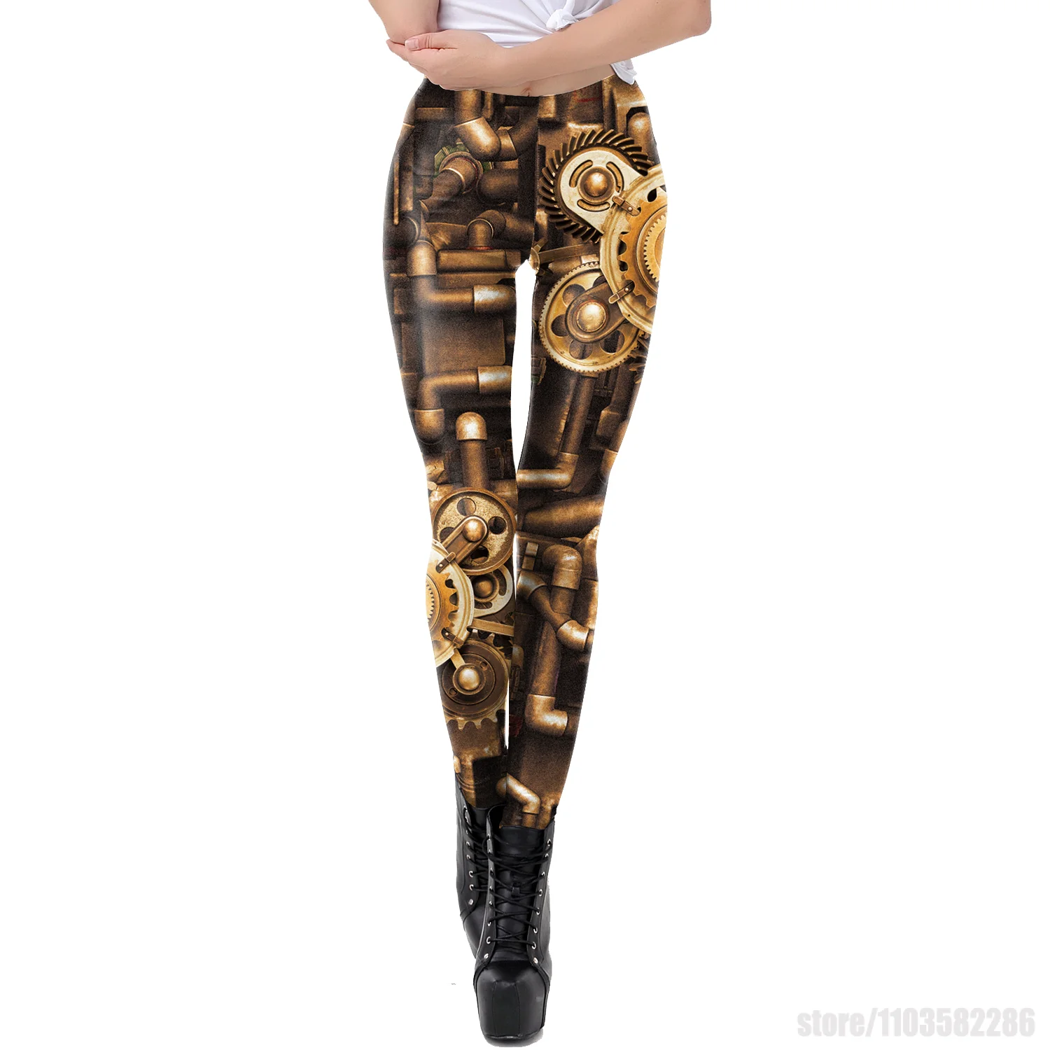 Metal Punk Leggings Gothic Wom - 3D Printing Gears recension och pris