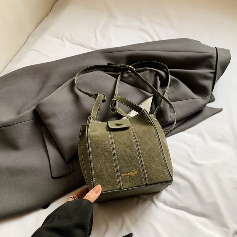 Fashionable Solid Color Diaper Bag Simple Elegant Square Handbag Luxury Minimalist Crossbody Tote For Commuter