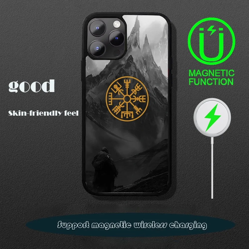 Viking vegvir Logo Phone Case For iPhone 16 15 14 13 12 11 PRO MAX PLUS Mini Magnetic wireless mirror phone case